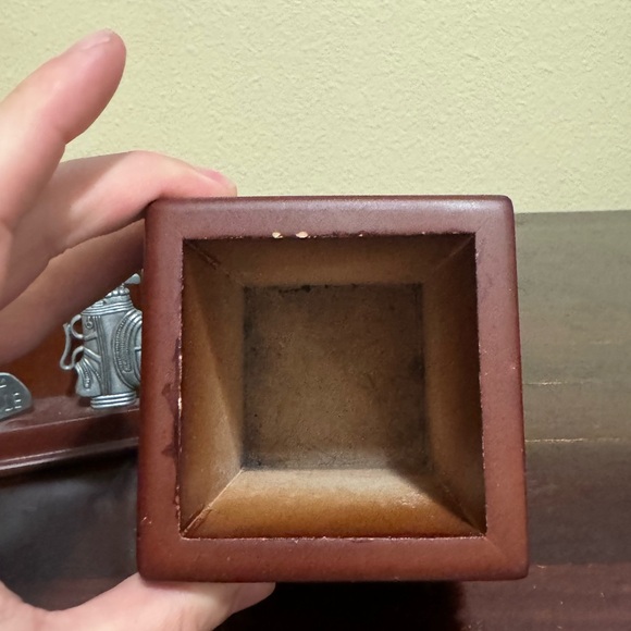 Vintage Desktop Wood and Pewter Mail Organizer Pen Holder Golf Theme - Picture 3 of 9